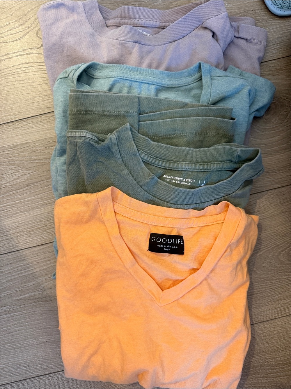 Bundle Short Sleeve V-Neck Tees in Peach, Sage, Lavender